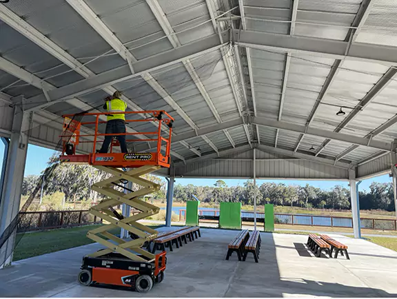 Bird Netting Installation in Ocala Pavilion