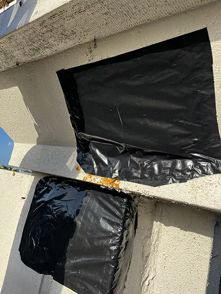 Temporary seal on retailer wall